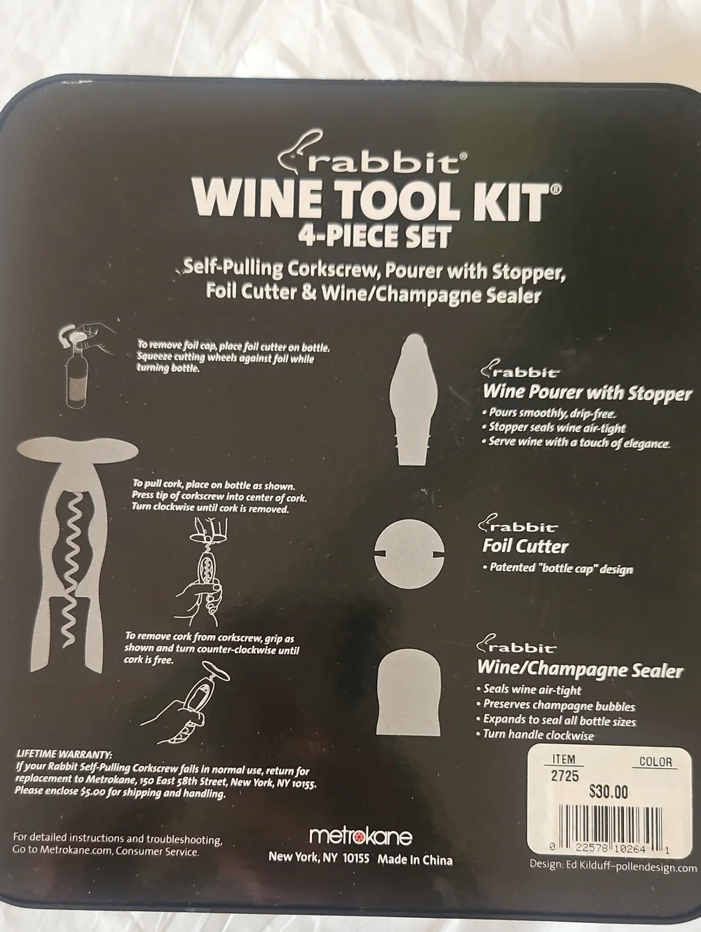 Metrokane Red Wine Tool Kit - 4-Piece Set